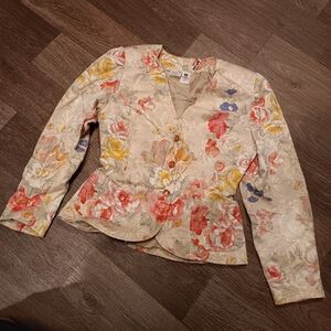 Vintage Ungaro Parallele Paris  Multicolor Floral Blazer Sz 6